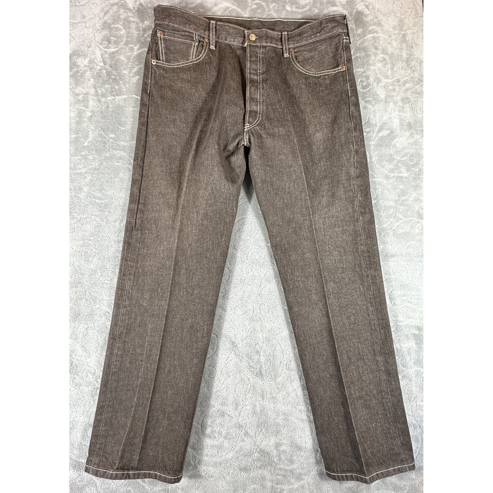 Levi's Mens Classic 501 XX Brown Jeans 38x32 Selvedge Straight Cotton Cowboy